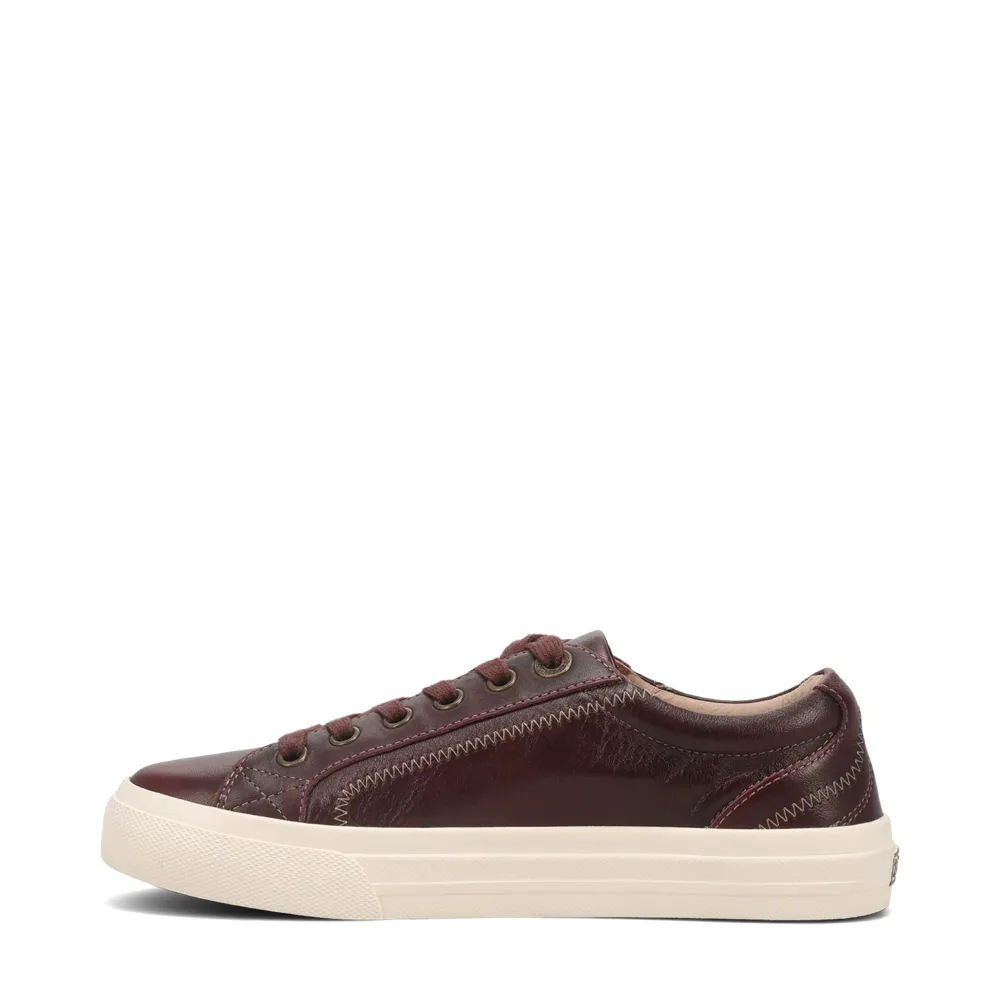 Taos Damen Plim Soul Lux Leder-Sneaker in Merlot