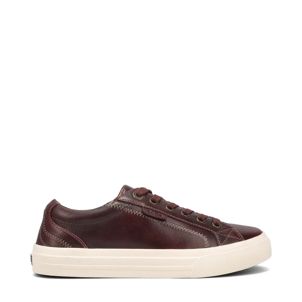 Taos Damen Plim Soul Lux Leder-Sneaker in Merlot