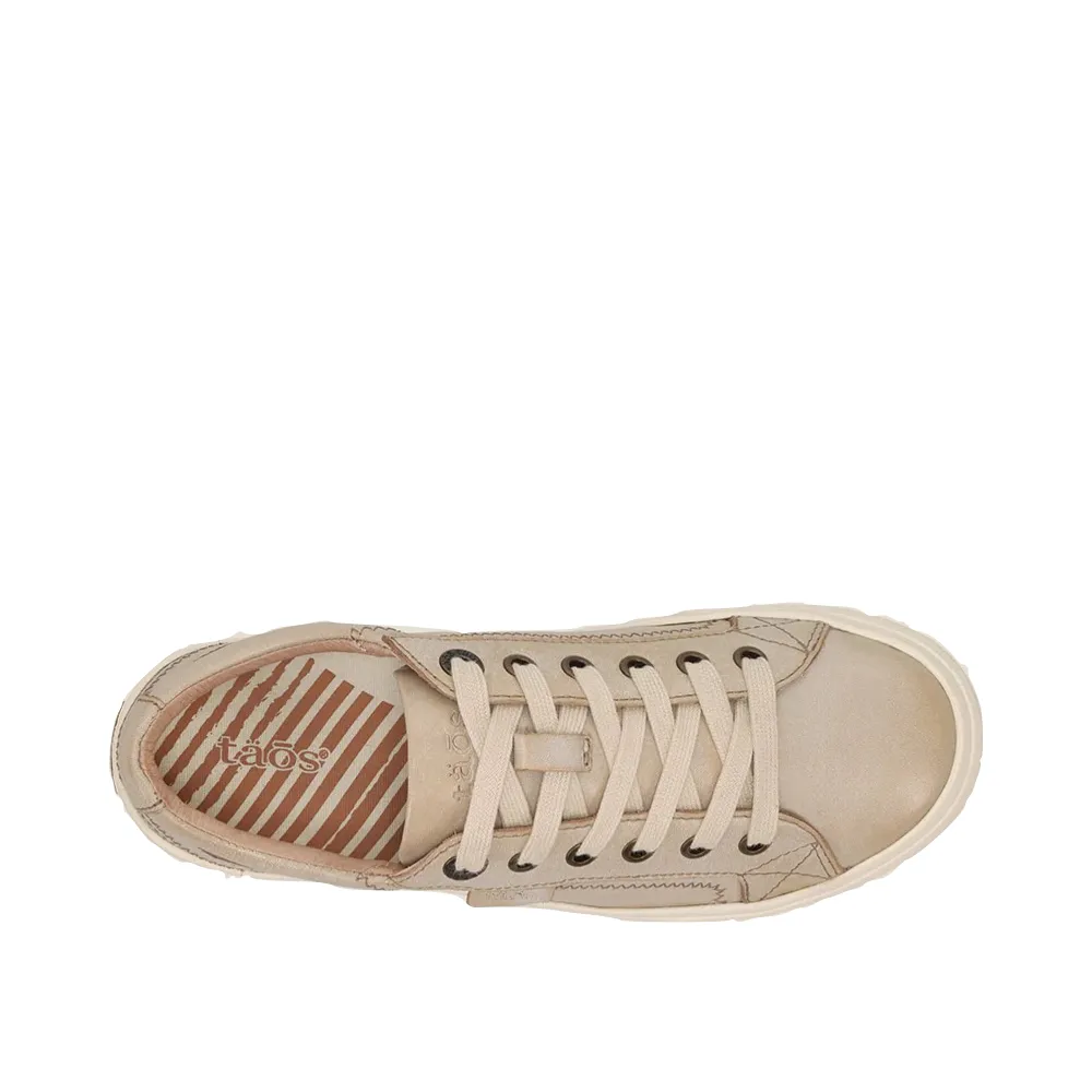 Taos Damen Plim Soul Lux Leder-Sneaker in Auster