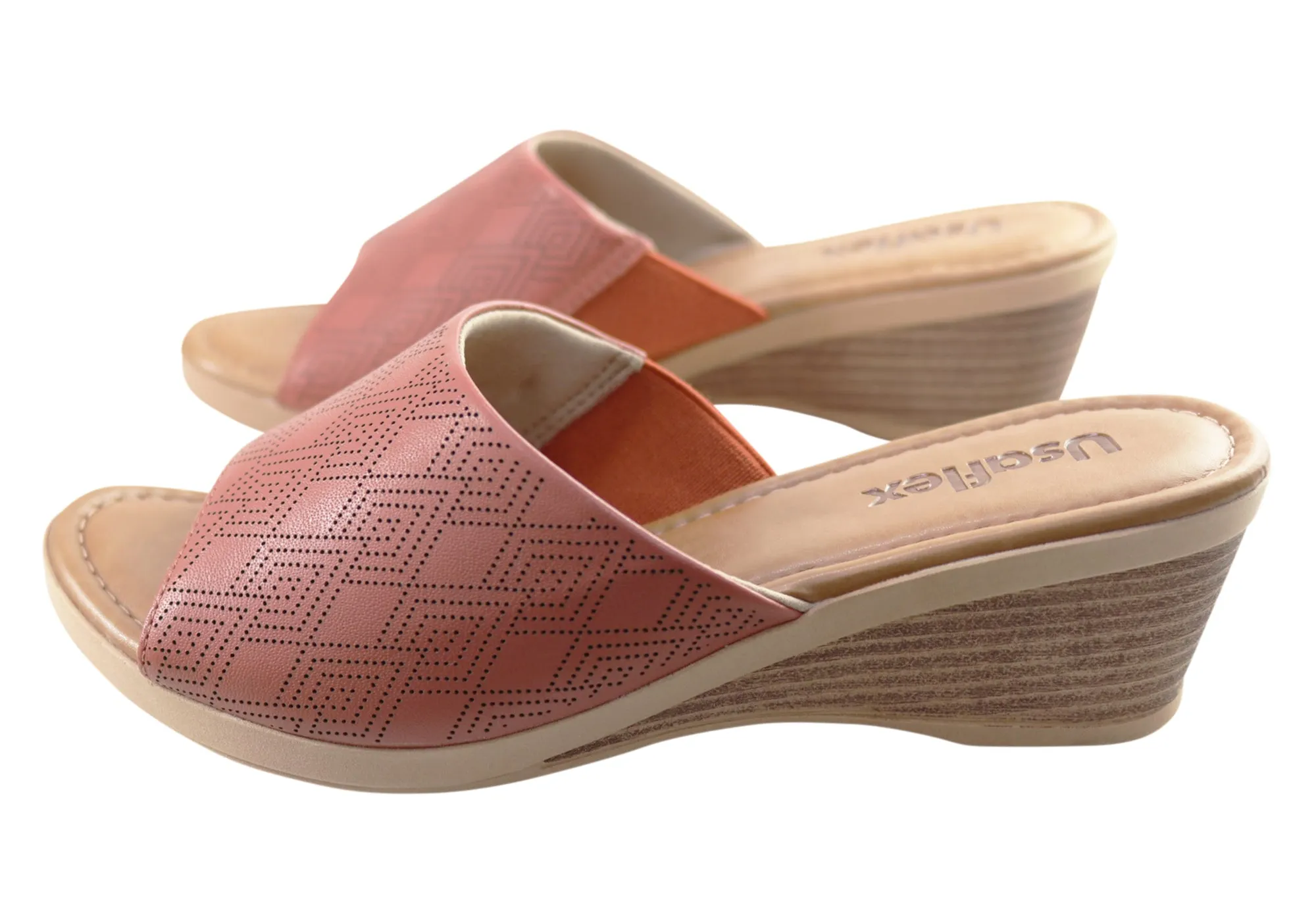 Usaflex Anatolia Damen Comfort Leder Slides Sandalen Hergestellt in Brasilien Usaflex Schuhe