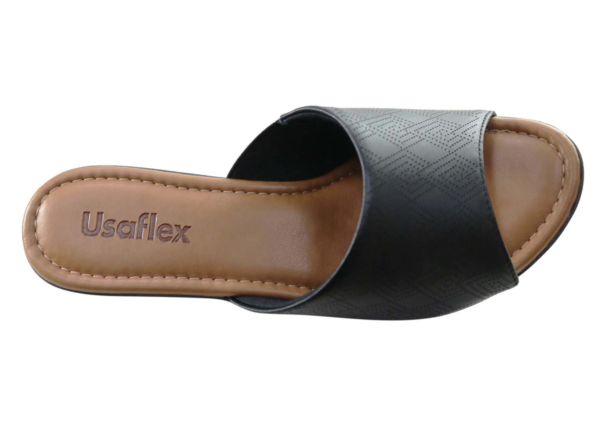 Usaflex Anatolia Damen Comfort Leder Slides Sandalen Hergestellt in Brasilien Usaflex Schuhe