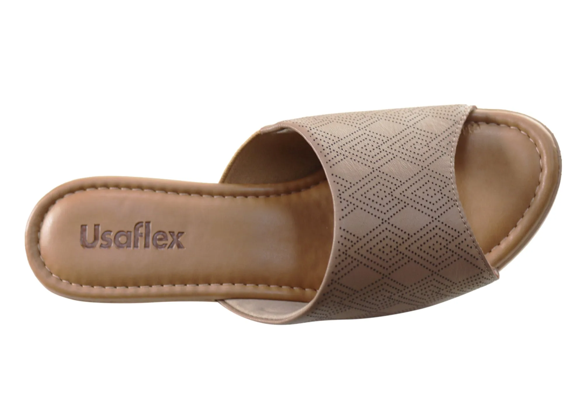 Usaflex Anatolia Damen Comfort Leder Slides Sandalen Hergestellt in Brasilien Usaflex Schuhe
