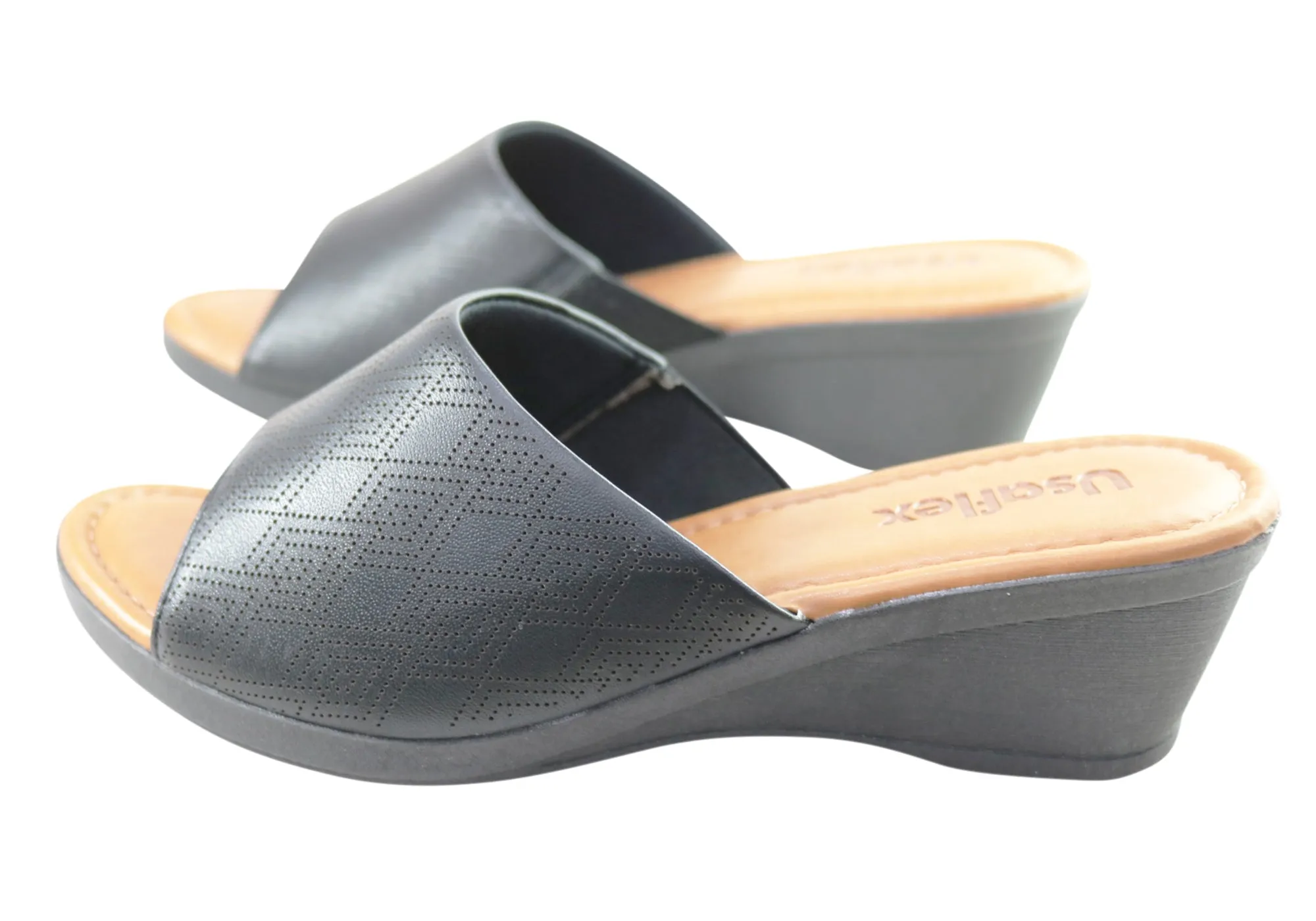 Usaflex Anatolia Damen Comfort Leder Slides Sandalen Hergestellt in Brasilien Usaflex Schuhe