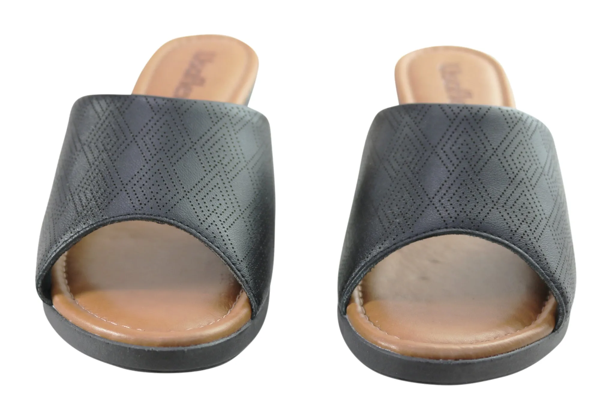 Usaflex Anatolia Damen Comfort Leder Slides Sandalen Hergestellt in Brasilien Usaflex Schuhe