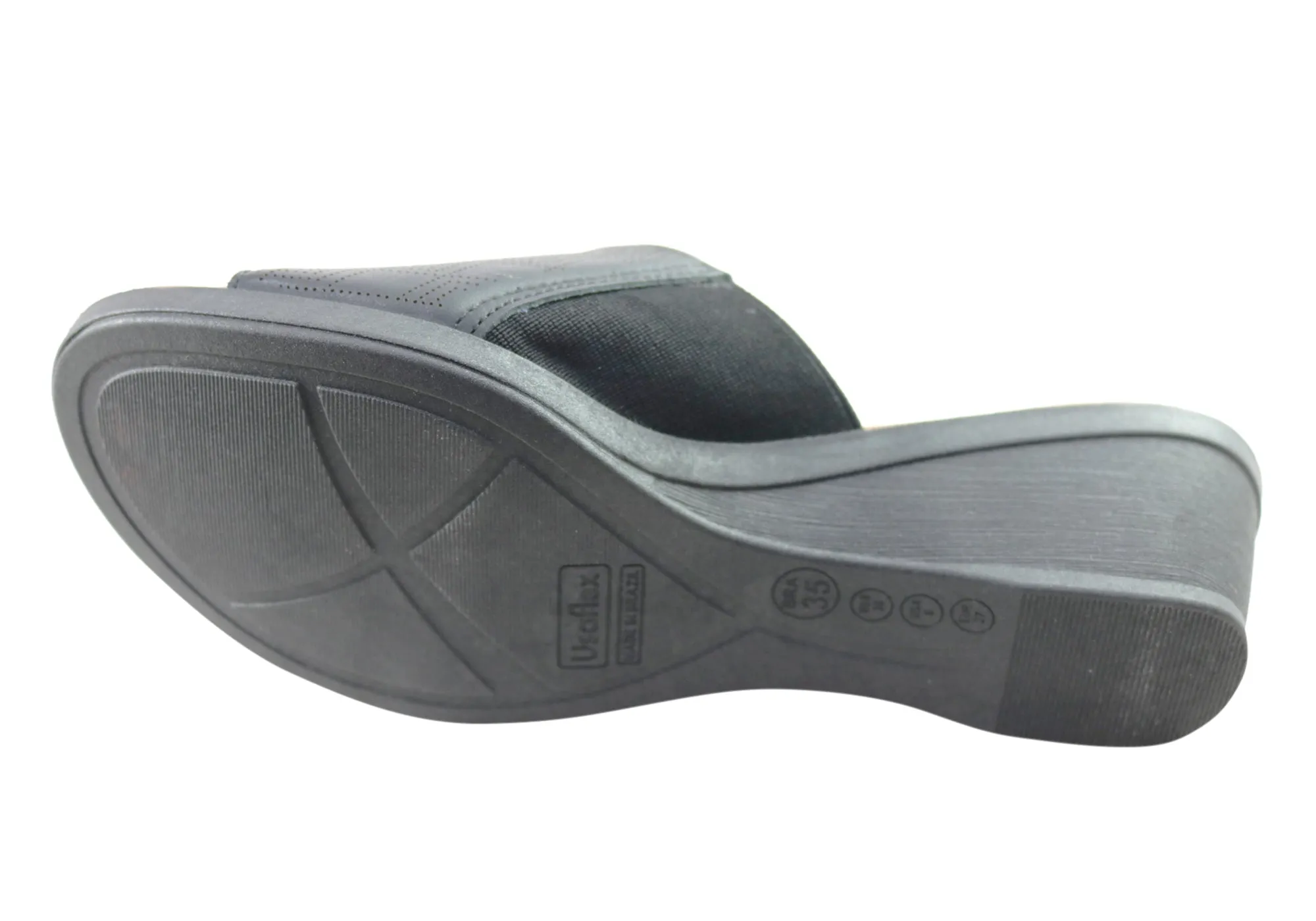 Usaflex Anatolia Damen Comfort Leder Slides Sandalen Hergestellt in Brasilien Usaflex Schuhe