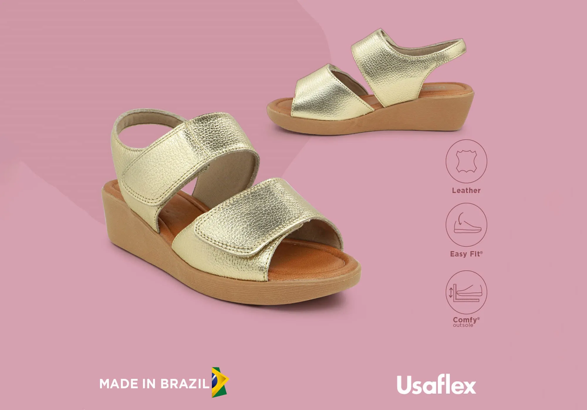 Usaflex Beckley Damen Bequeme Ledersandalen Hergestellt In Brasilien Usaflex Schuhe