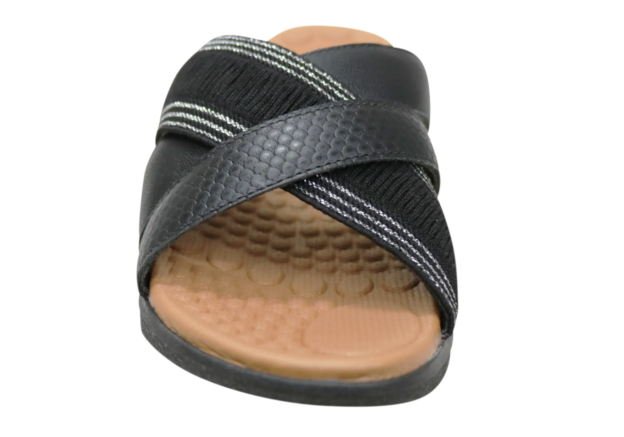 Usaflex Crescent Damen Komfort Lederschlappen Sandalen Hergestellt in Brasilien Usaflex Schuhe