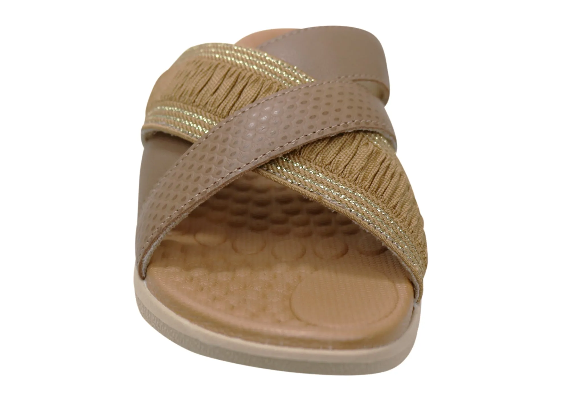 Usaflex Crescent Damen Komfort Lederschlappen Sandalen Hergestellt in Brasilien Usaflex Schuhe