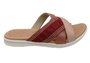 Usaflex Crescent Damen Komfort Lederschlappen Sandalen Hergestellt in Brasilien Usaflex Schuhe