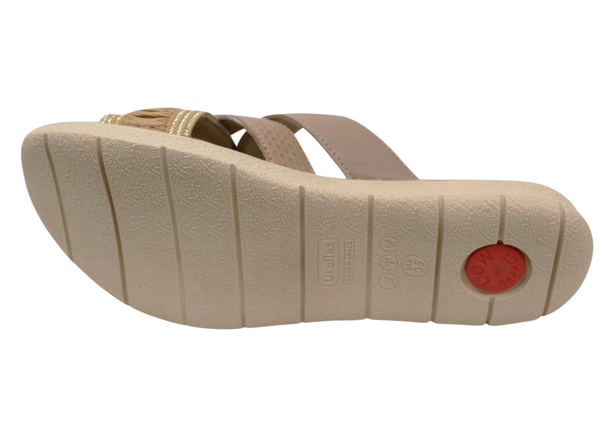 Usaflex Crescent Damen Komfort Lederschlappen Sandalen Hergestellt in Brasilien Usaflex Schuhe
