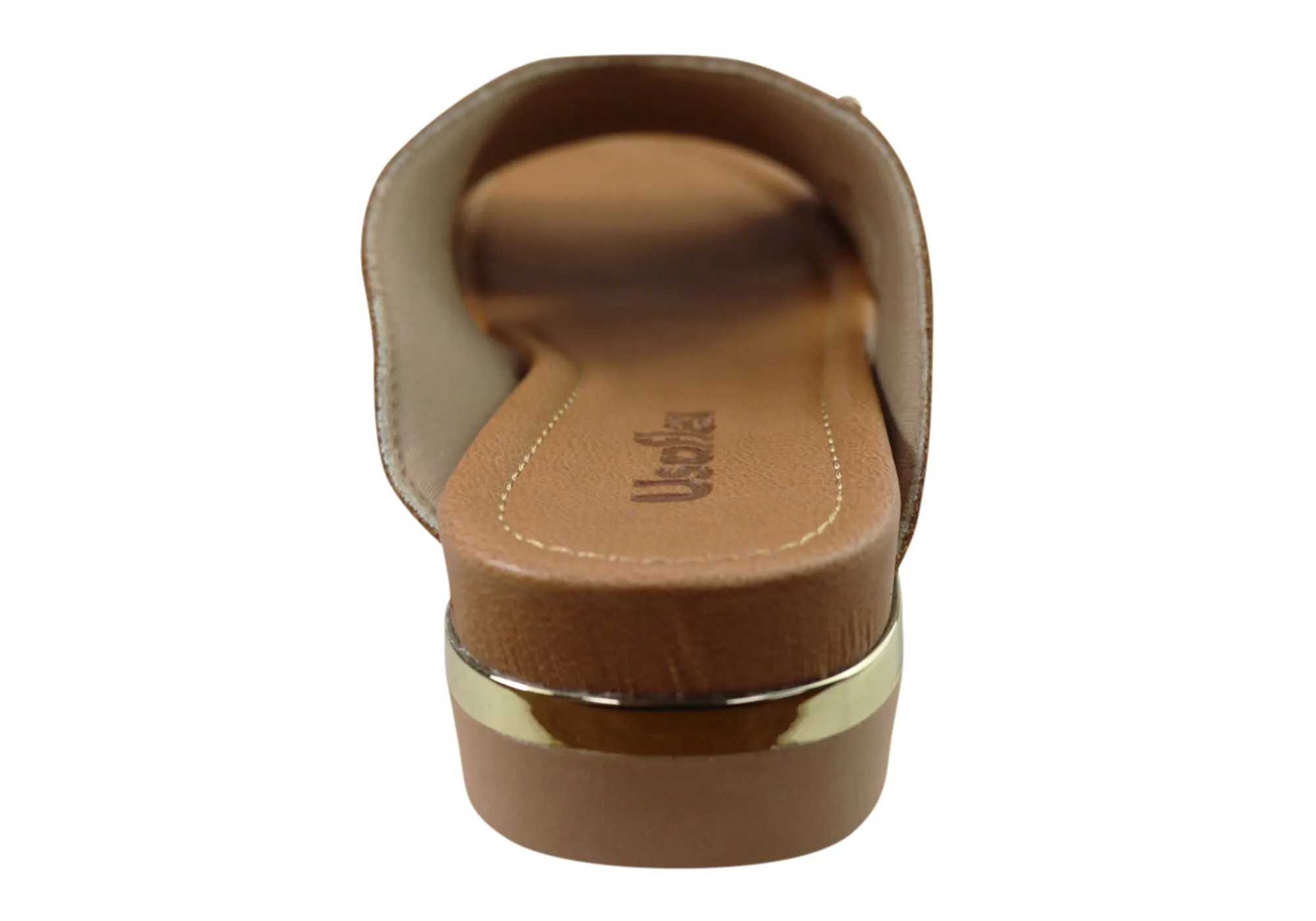 Usaflex Evoke Damen Komfort Leder Slides Sandalen Hergestellt in Brasilien Usaflex Schuhe
