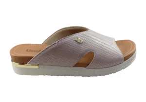 Usaflex Evoke Damen Komfort Leder Slides Sandalen Hergestellt in Brasilien Usaflex Schuhe