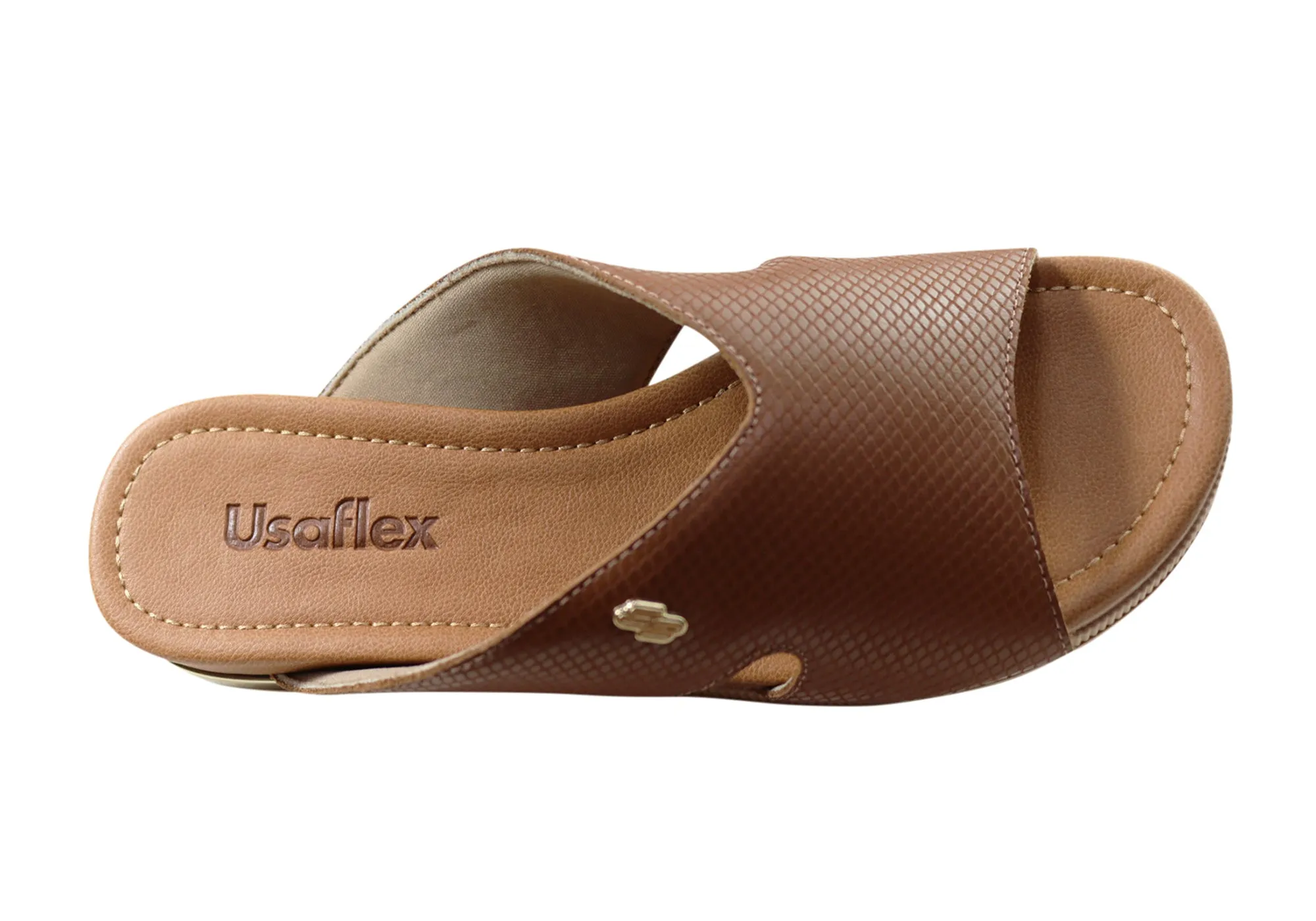 Usaflex Evoke Damen Komfort Leder Slides Sandalen Hergestellt in Brasilien Usaflex Schuhe