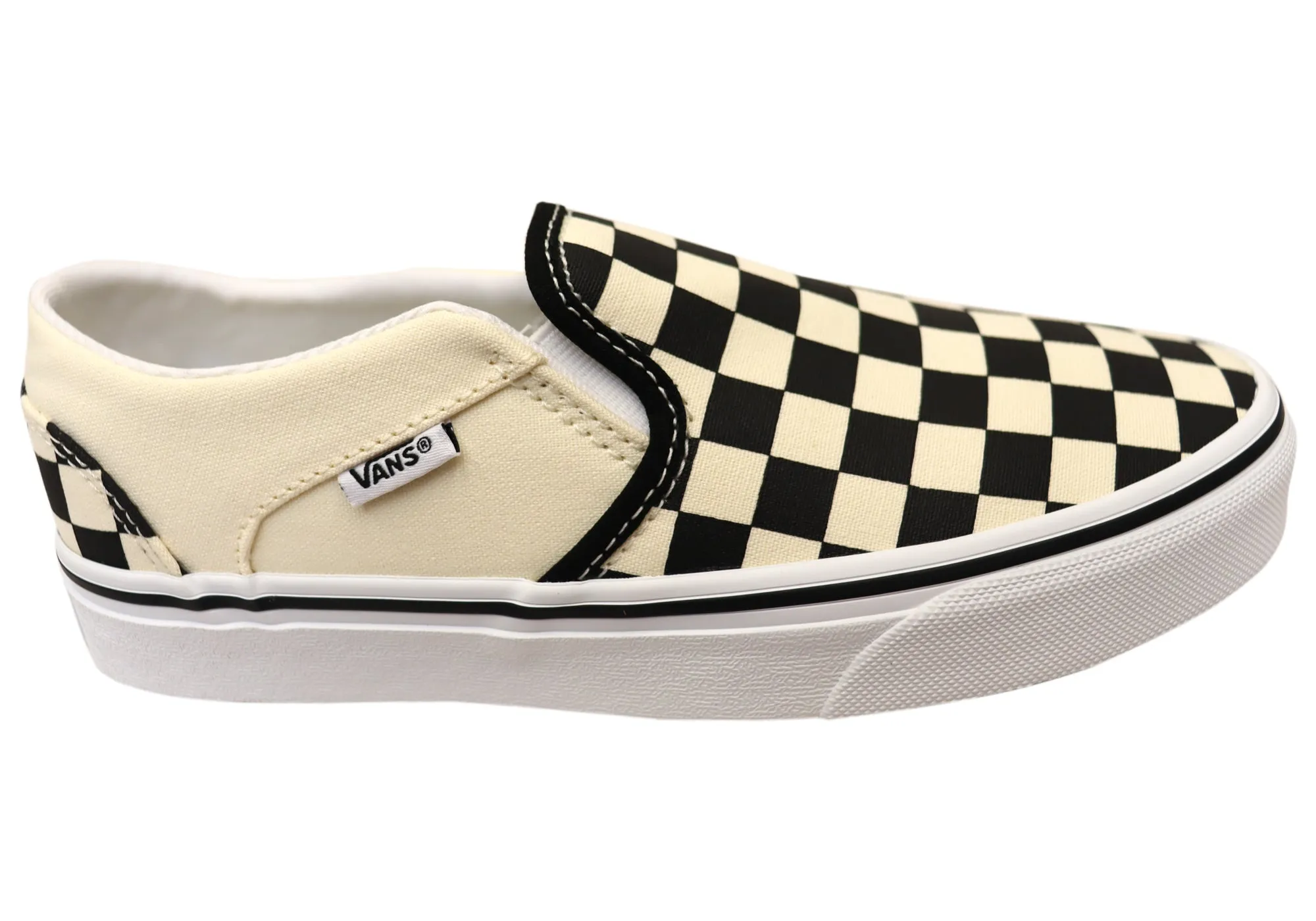 Vans Damen Bequeme Asher Schachbrettmuster Slip-On Schuhe Vans Schuhe