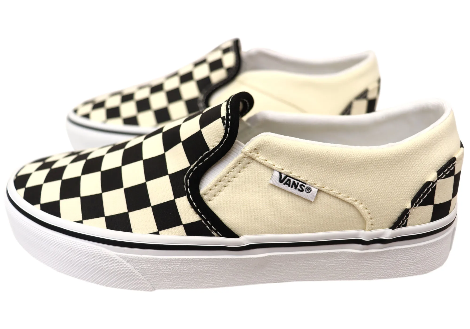 Vans Damen Bequeme Asher Schachbrettmuster Slip-On Schuhe Vans Schuhe