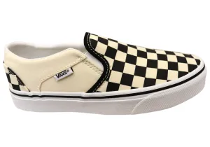 Vans Damen Bequeme Asher Schachbrettmuster Slip-On Schuhe Vans Schuhe