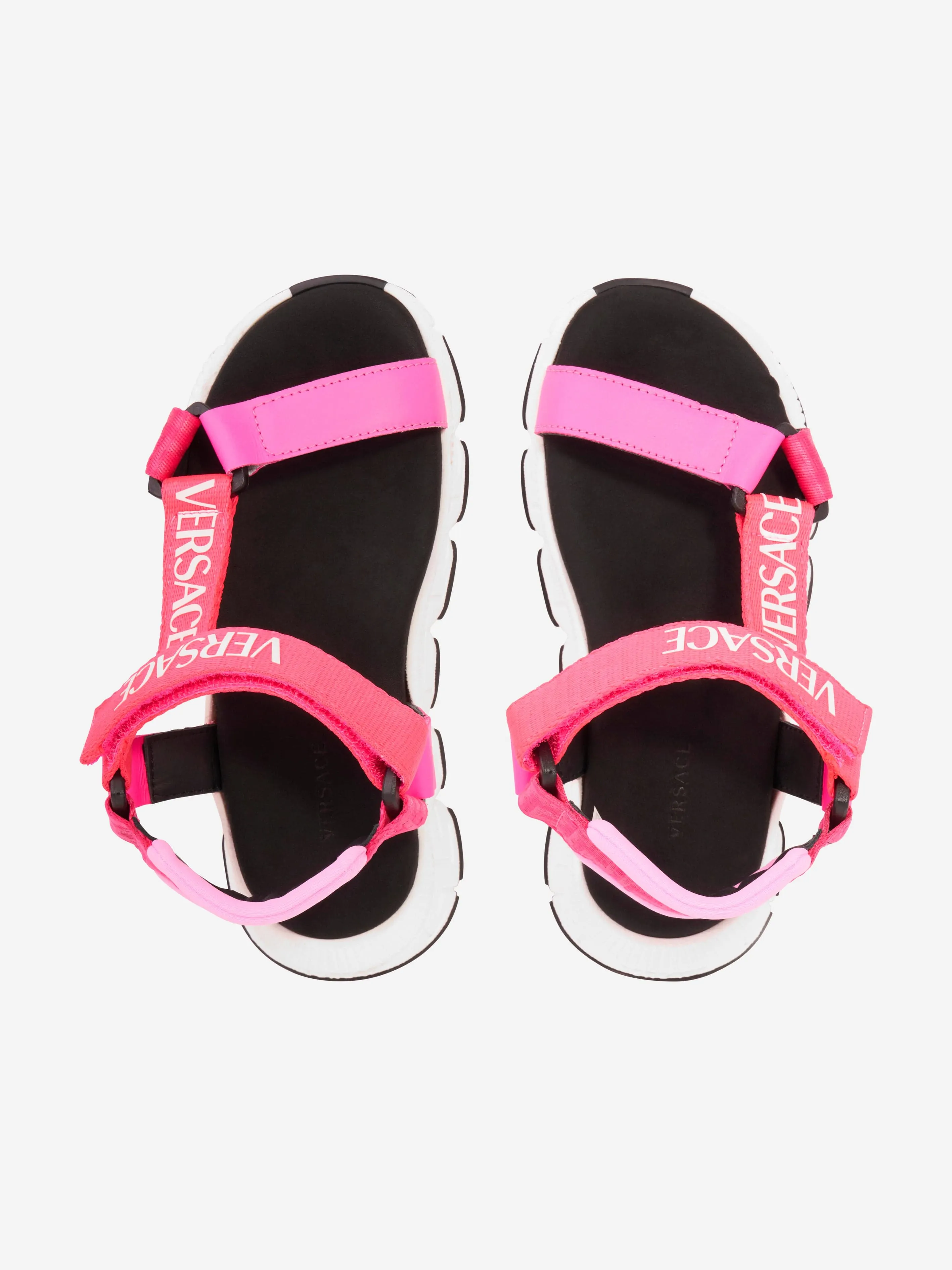 Versace Girls Logo Riemchen Sandalen in Rosa