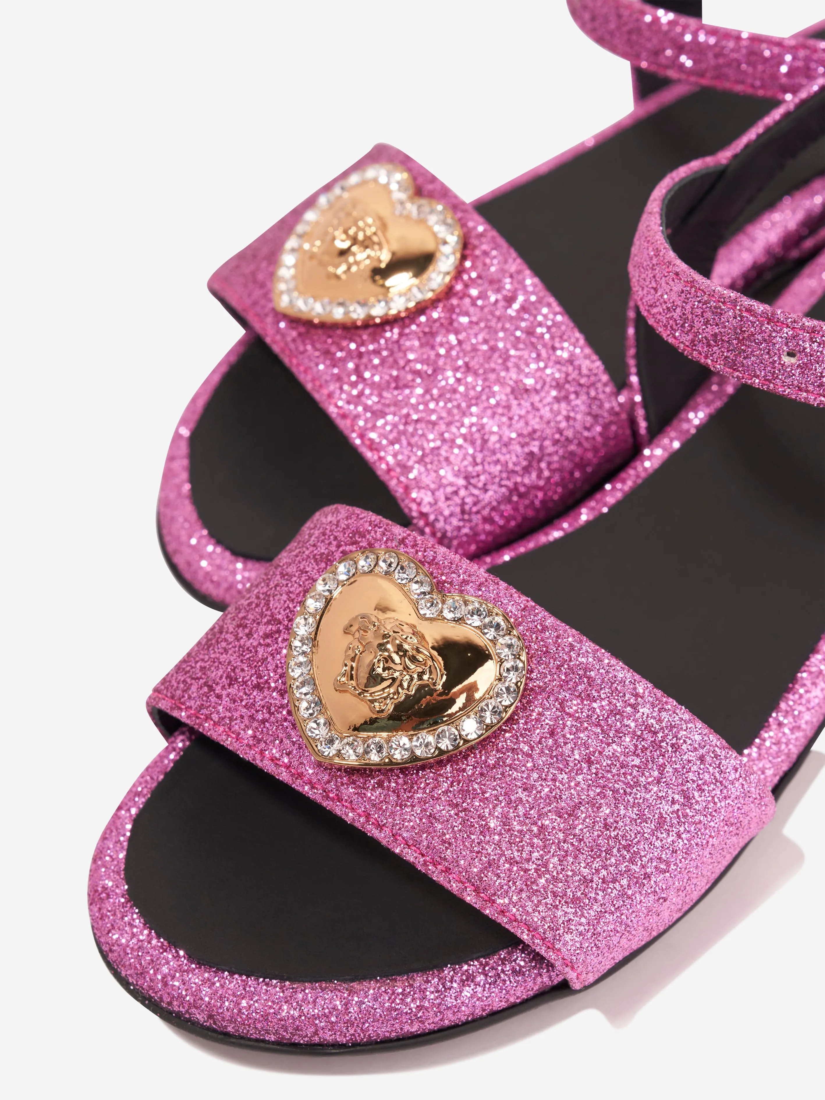 Versace Girls Medusa Herz Sandalen in Rosa