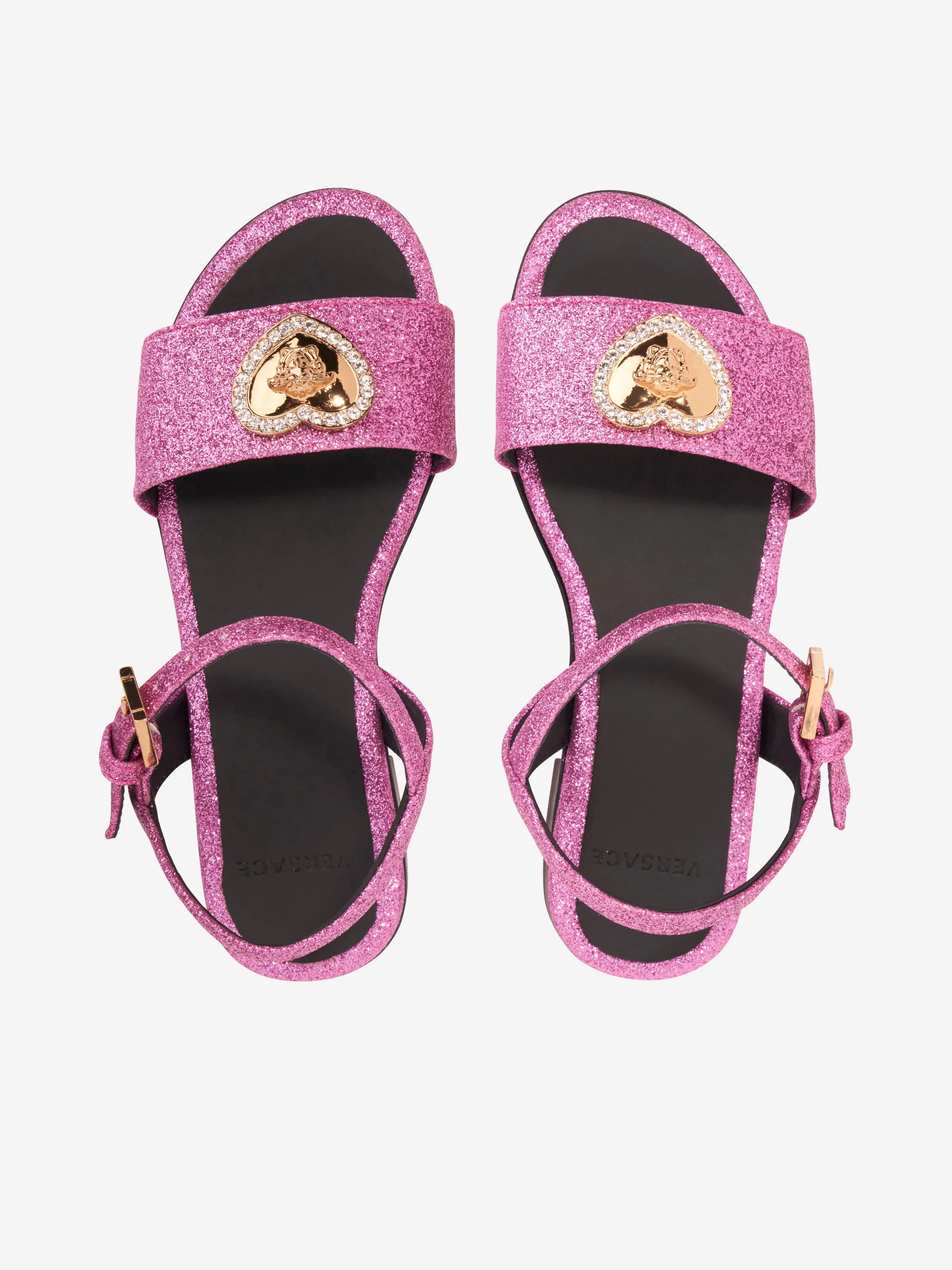 Versace Girls Medusa Herz Sandalen in Rosa