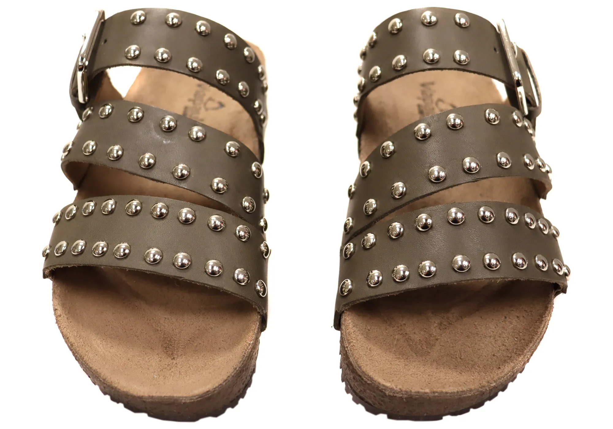 Via Paula Beth Damen Leder Bequemlichkeit Slides Sandalen Hergestellt in Brasilien Via Paula Schuhe