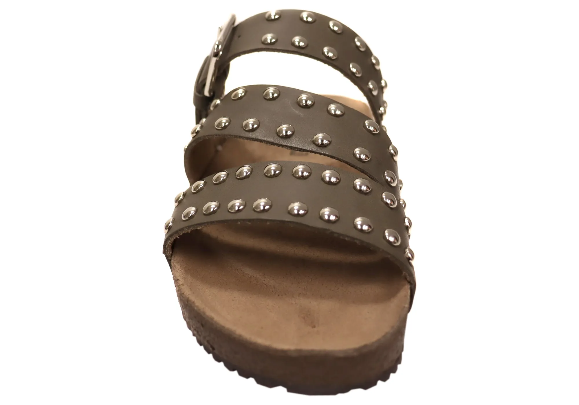 Via Paula Beth Damen Leder Bequemlichkeit Slides Sandalen Hergestellt in Brasilien Via Paula Schuhe