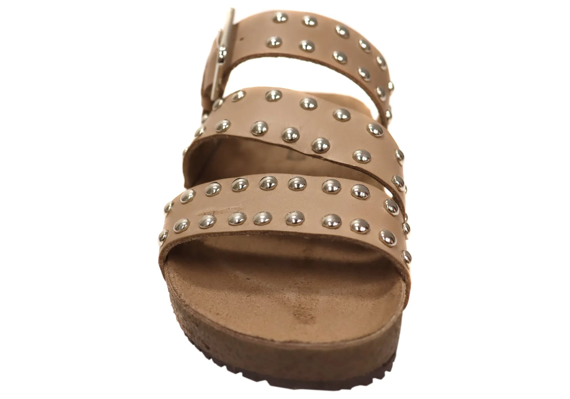 Via Paula Beth Damen Leder Bequemlichkeit Slides Sandalen Hergestellt in Brasilien Via Paula Schuhe