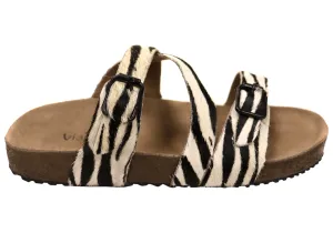 Via Paula Carly Damen Leder Bequem Schlappen Sandalen Hergestellt in Brasilien Via Paula Schuhe