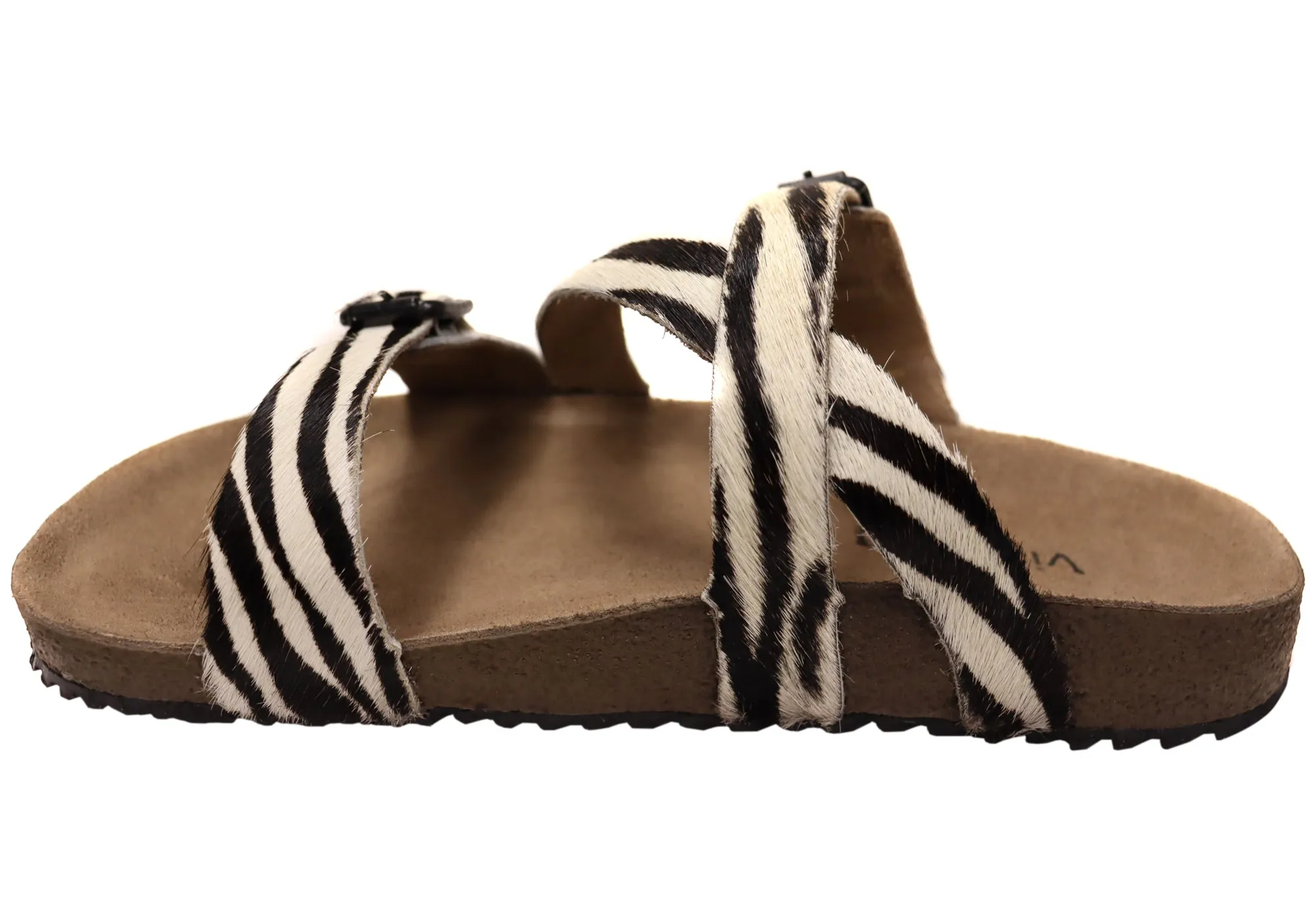 Via Paula Carly Damen Leder Bequem Schlappen Sandalen Hergestellt in Brasilien Via Paula Schuhe