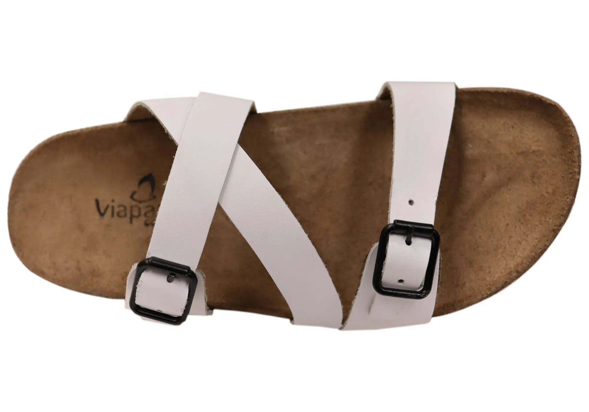 Via Paula Carly Damen Leder Bequem Schlappen Sandalen Hergestellt in Brasilien Via Paula Schuhe