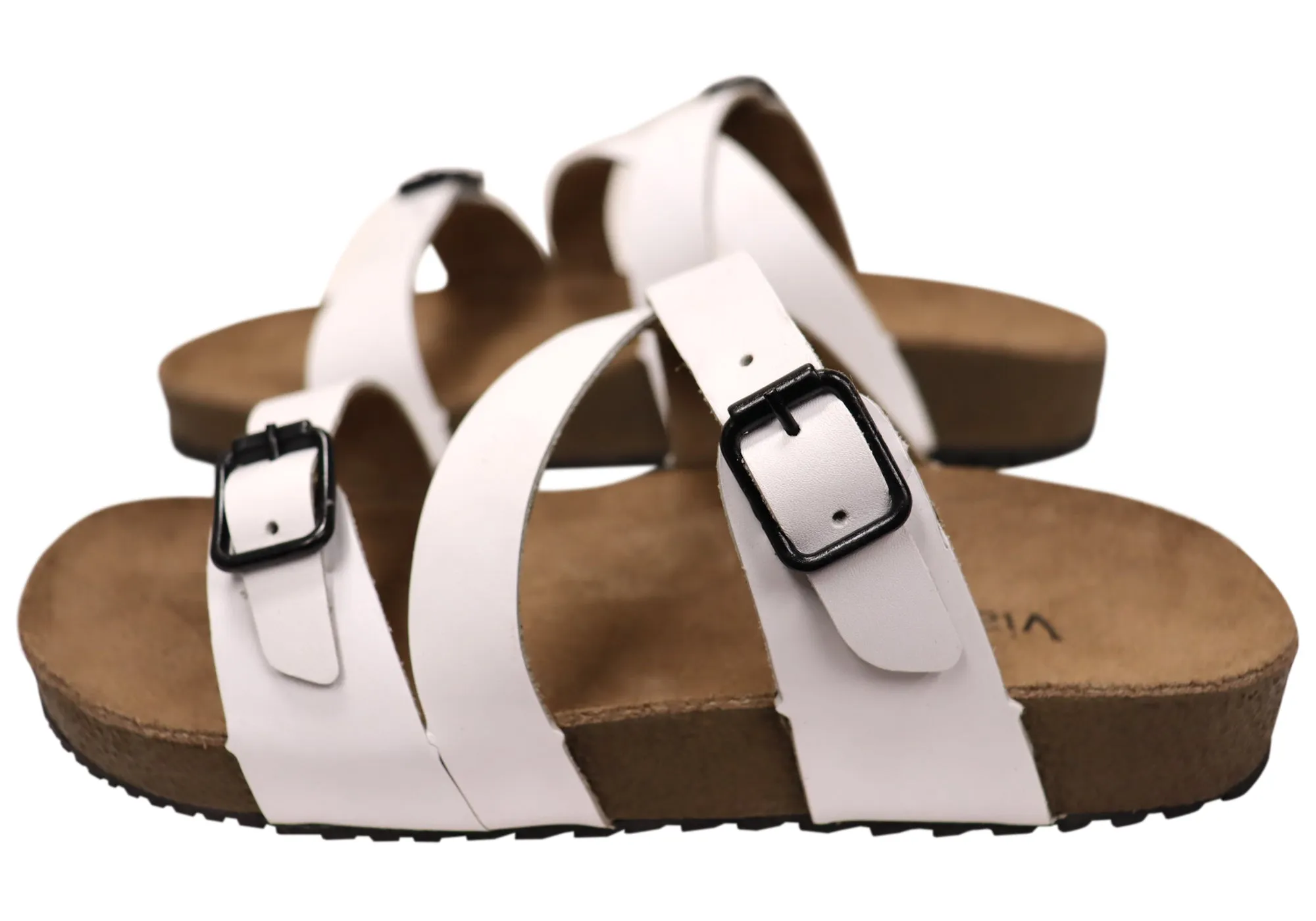 Via Paula Carly Damen Leder Bequem Schlappen Sandalen Hergestellt in Brasilien Via Paula Schuhe