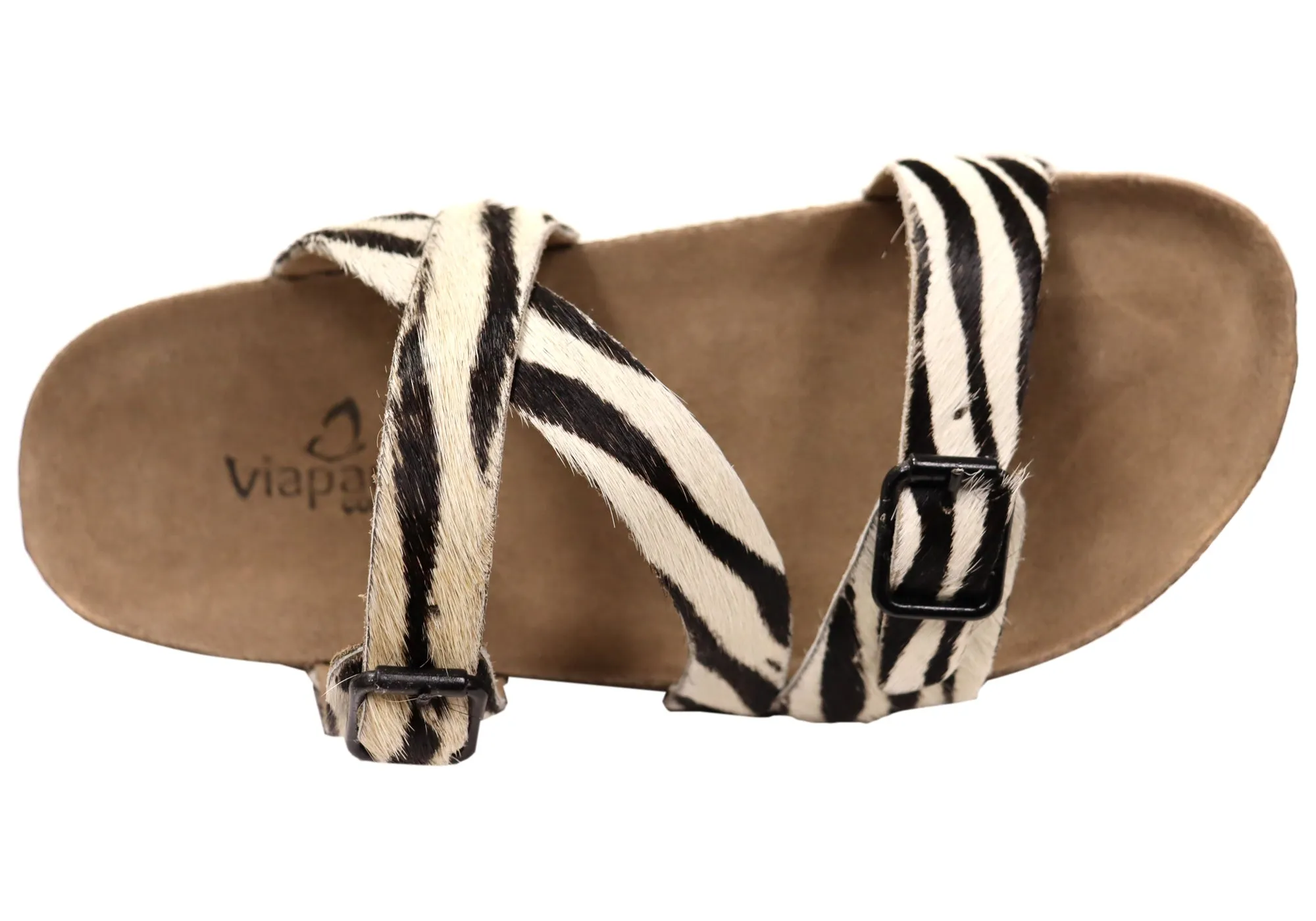 Via Paula Carly Damen Leder Bequem Schlappen Sandalen Hergestellt in Brasilien Via Paula Schuhe