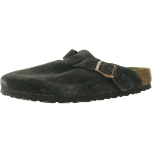 Damen-Schnallen-Leder-Clogs