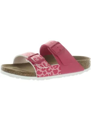 Damen Kunstleder-Slide-Sandalen