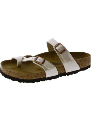 Damen Kunstleder Schlupf-Sandalen