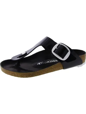 Damen-Sandalen mit Plateauabsatz aus Kunstleder im String-Design