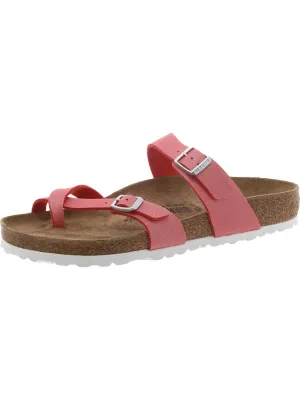 Damen Kunstleder Zehensteg-Sandalen