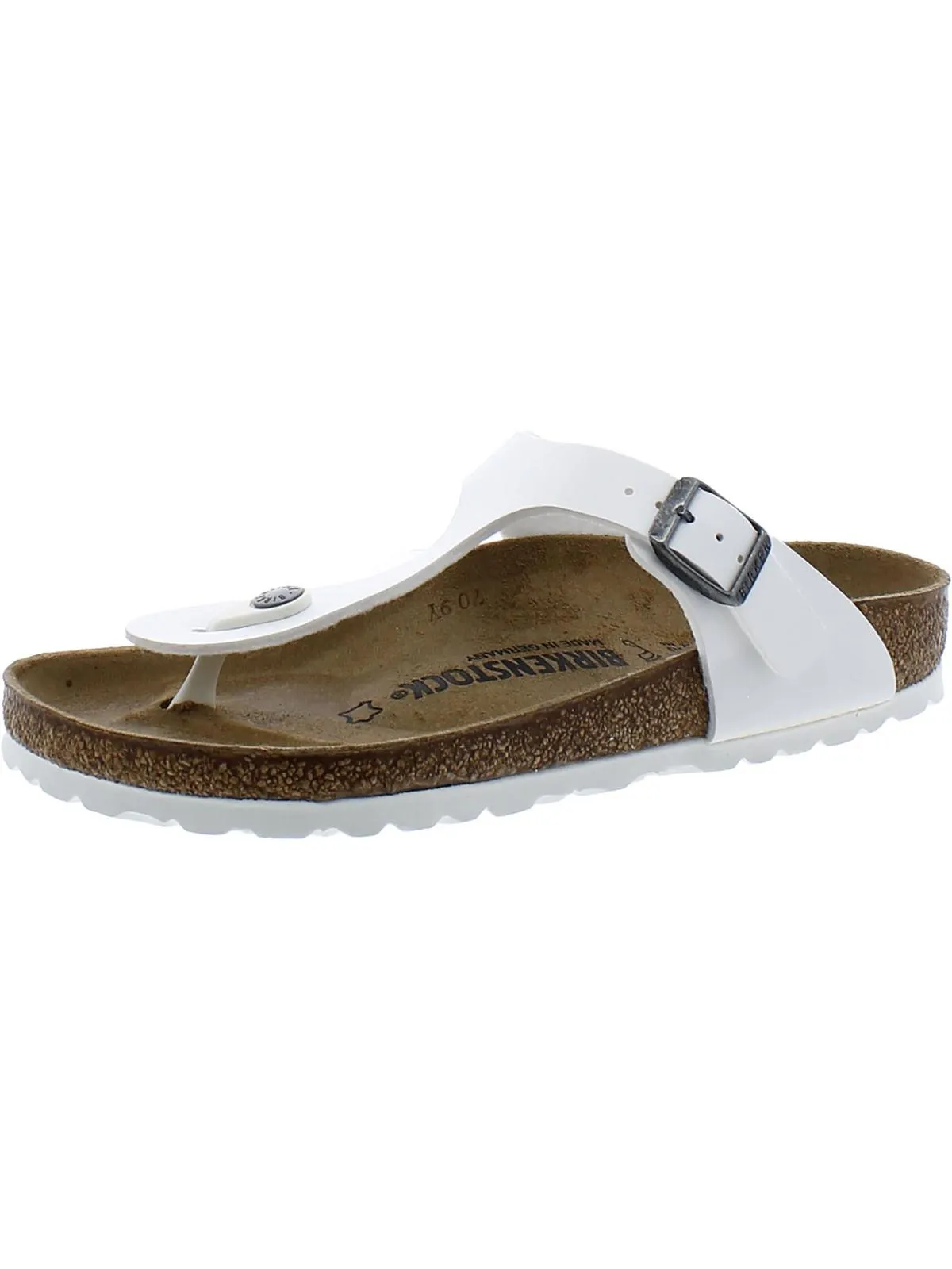 Damen Metallisch-Leder Schlupfsandalen