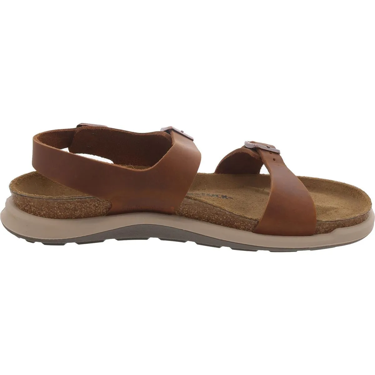 Damen Leder Flatform Sandalen mit Rundkappe