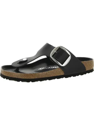 Damen-Ledersandalen mit T-Band und String