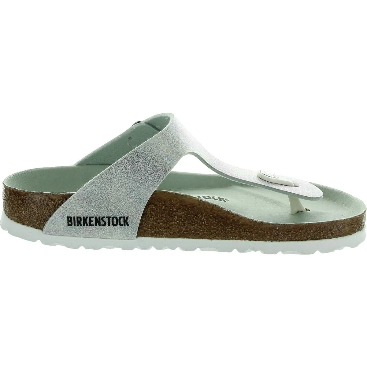 Damen-Sandalen aus metallischem Leder mit Riemchen