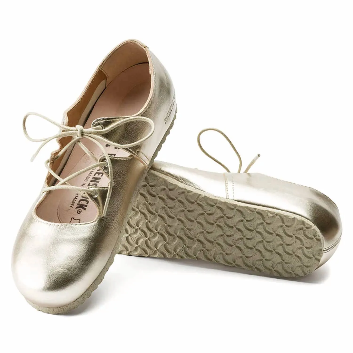 Damen Rye Schnürballerinas - Schmale Weite in Gold