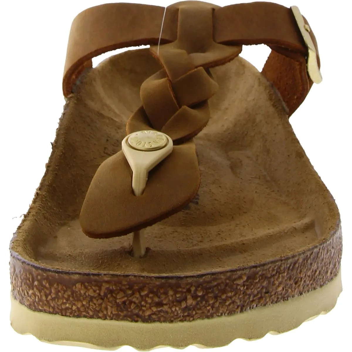 Damen Wildleder Sandalen mit Rundkappe und Zehensteg