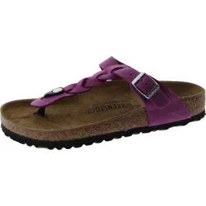 Damen String Sandalen mit Geflochtenem T-Band