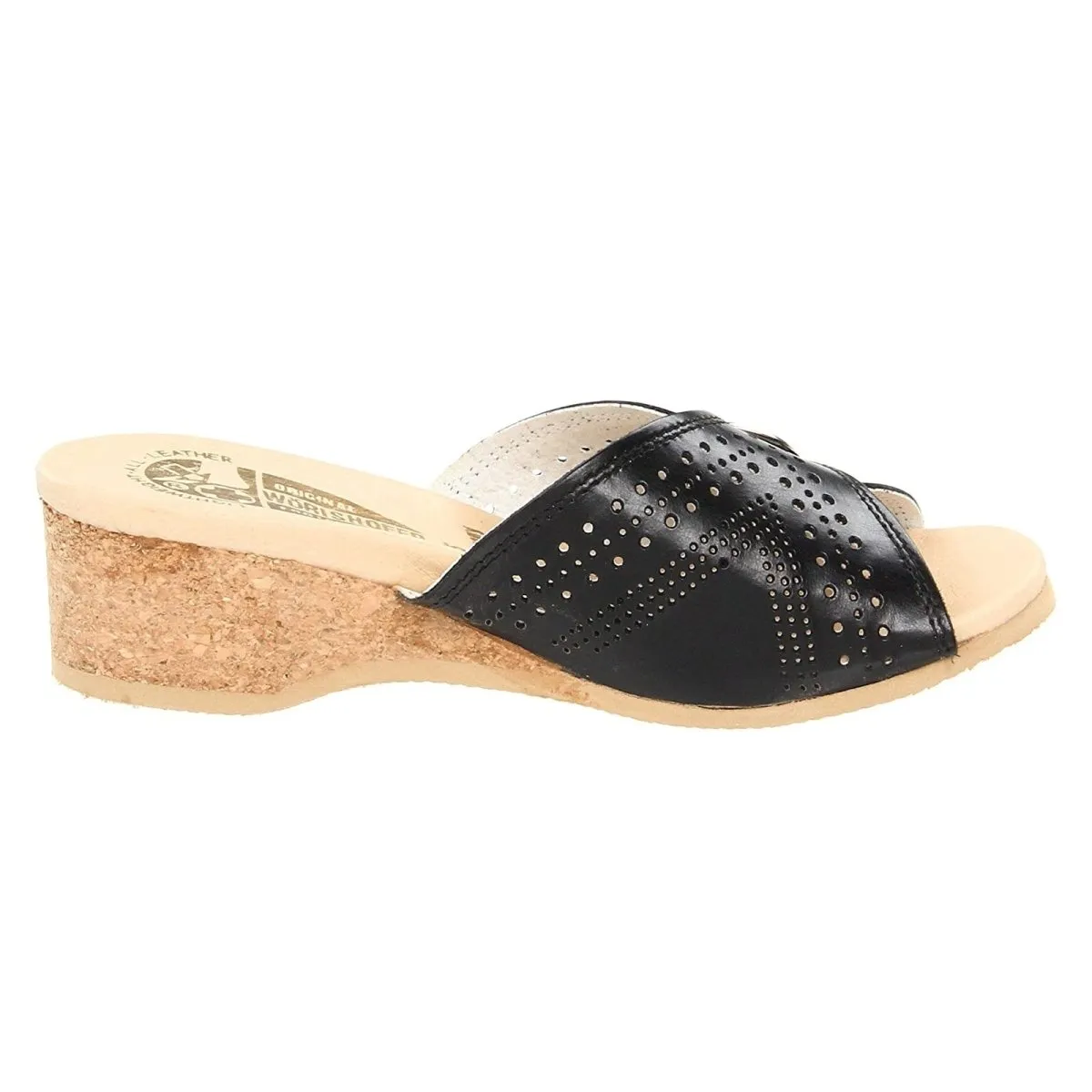 Worishofer Damen 251 Slide Schwarz Leder