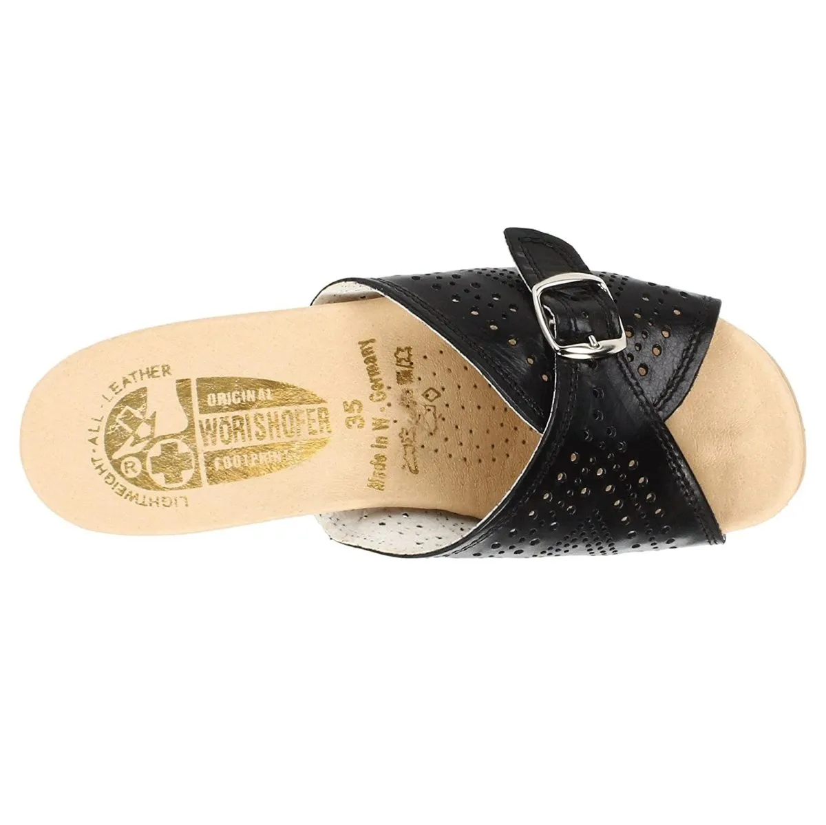 Worishofer Damen 251 Slide Schwarz Leder