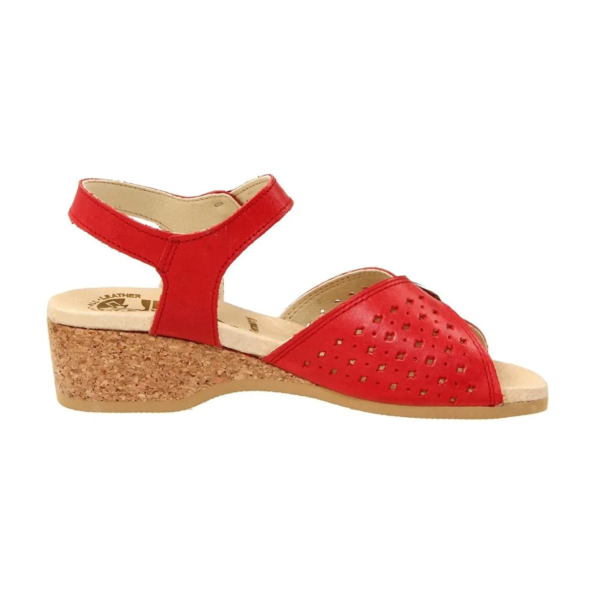 Worishofer Damen 811 Rotes Perforiertes Leder