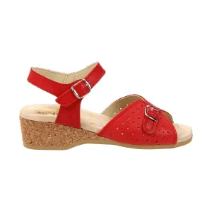 Worishofer Damen 811 Rotes Perforiertes Leder
