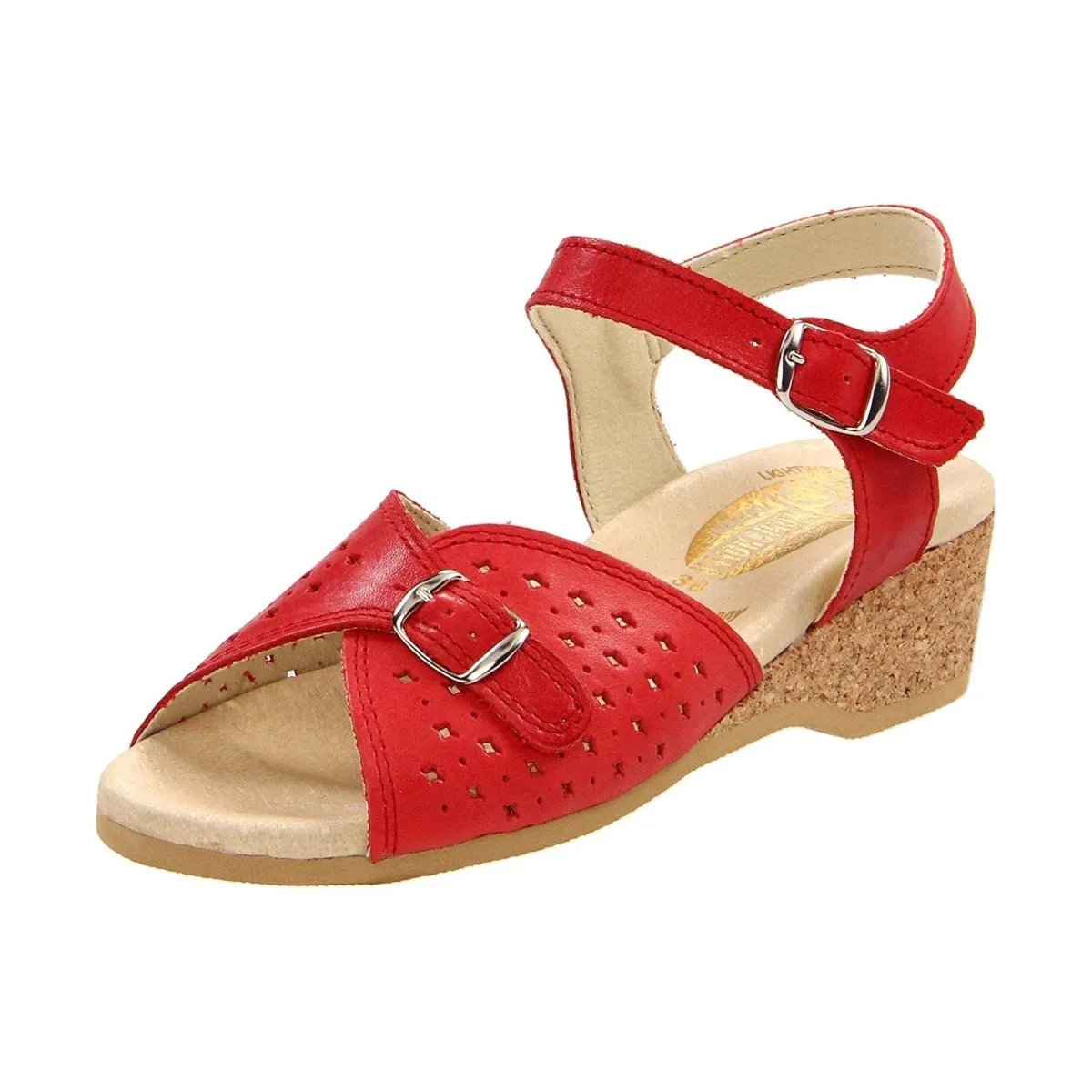 Worishofer Damen 811 Rotes Perforiertes Leder