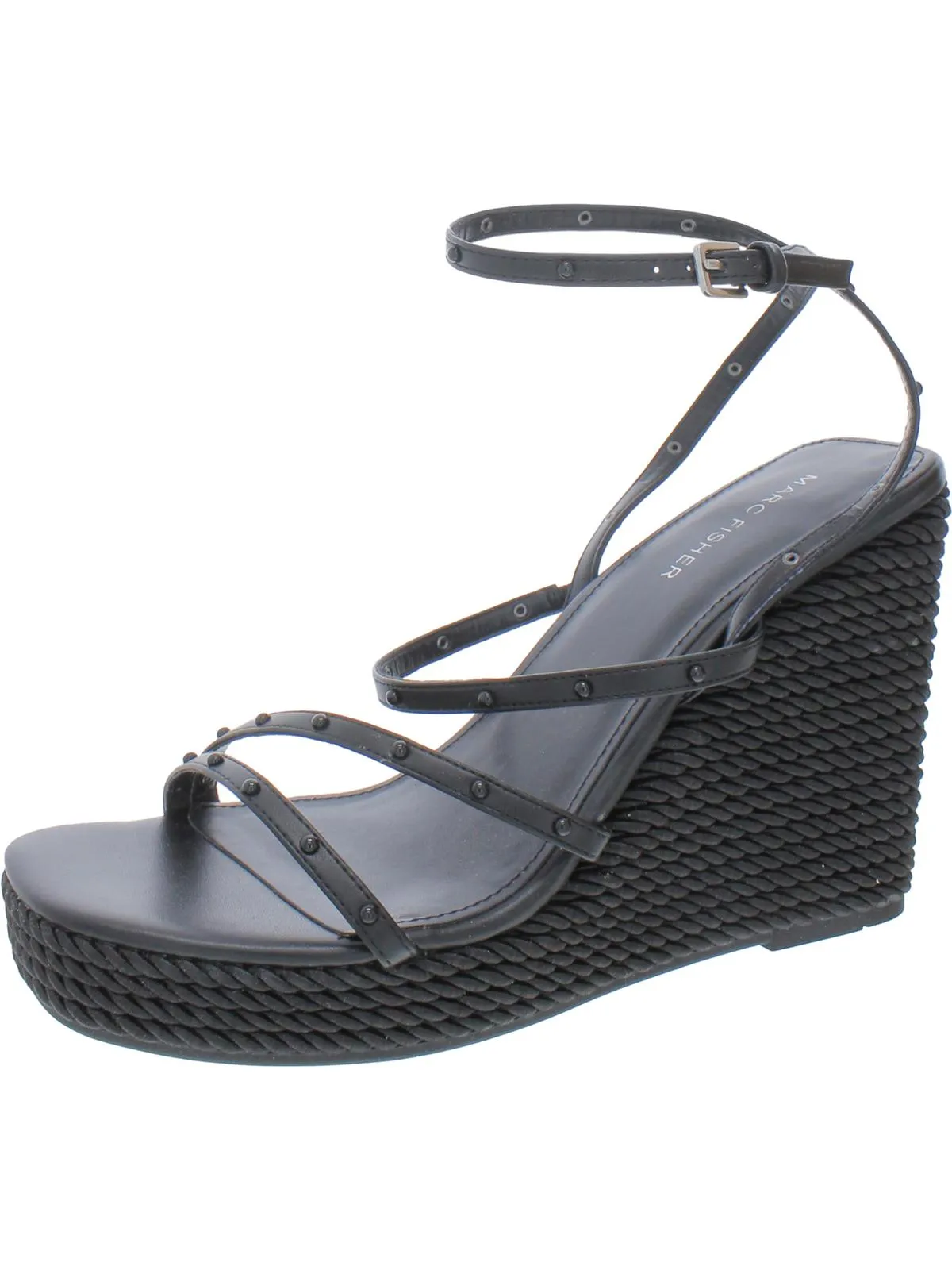 Zig Damen Kunstleder Nieten Keil-Sandalen Ecco Schuhe