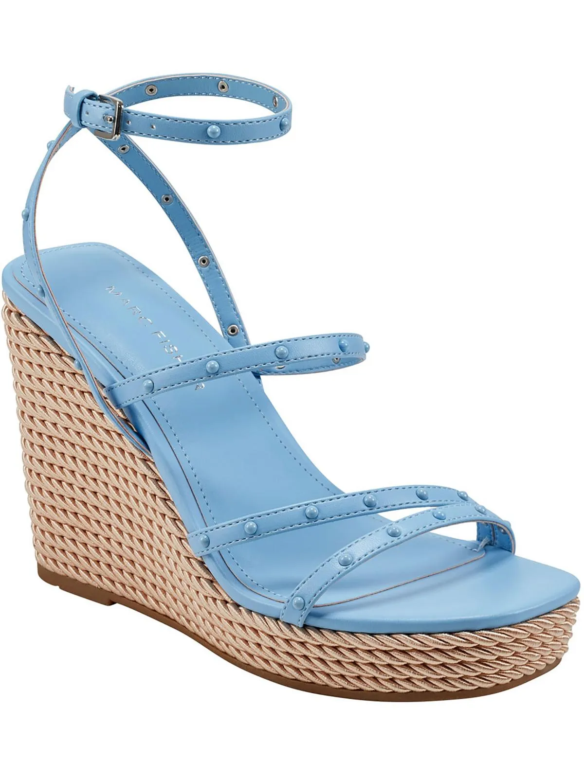 Zig Damen Kunstleder Nieten Keil-Sandalen Ecco Schuhe